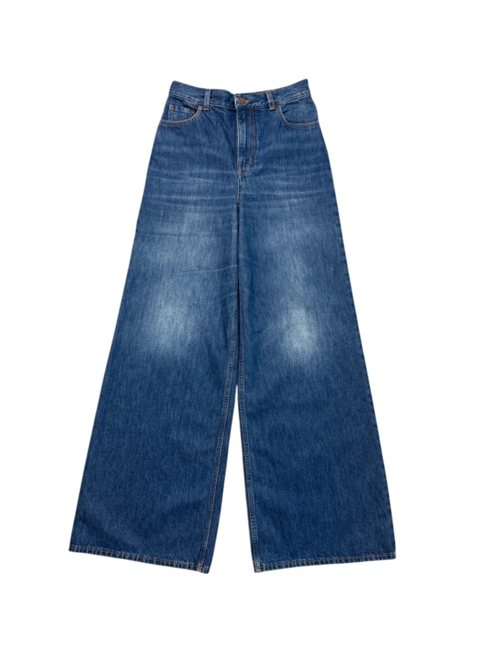 NWT Chloé High-Rise Wide-Leg Denim Jeans Night Blue Size 25 Spring 2025 $1,090